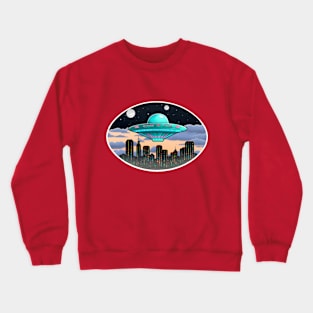 Aliens incoming over the city Crewneck Sweatshirt